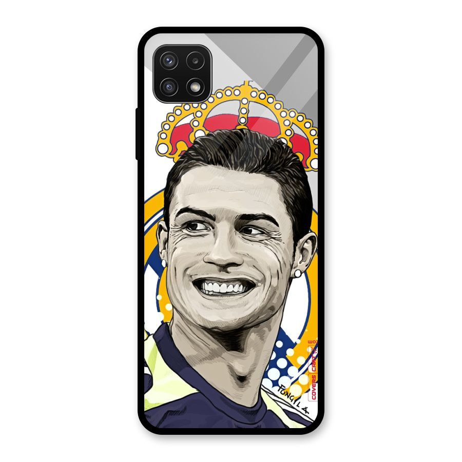 Ronaldo Madrid King Glass Back Case for Galaxy A22 5G
