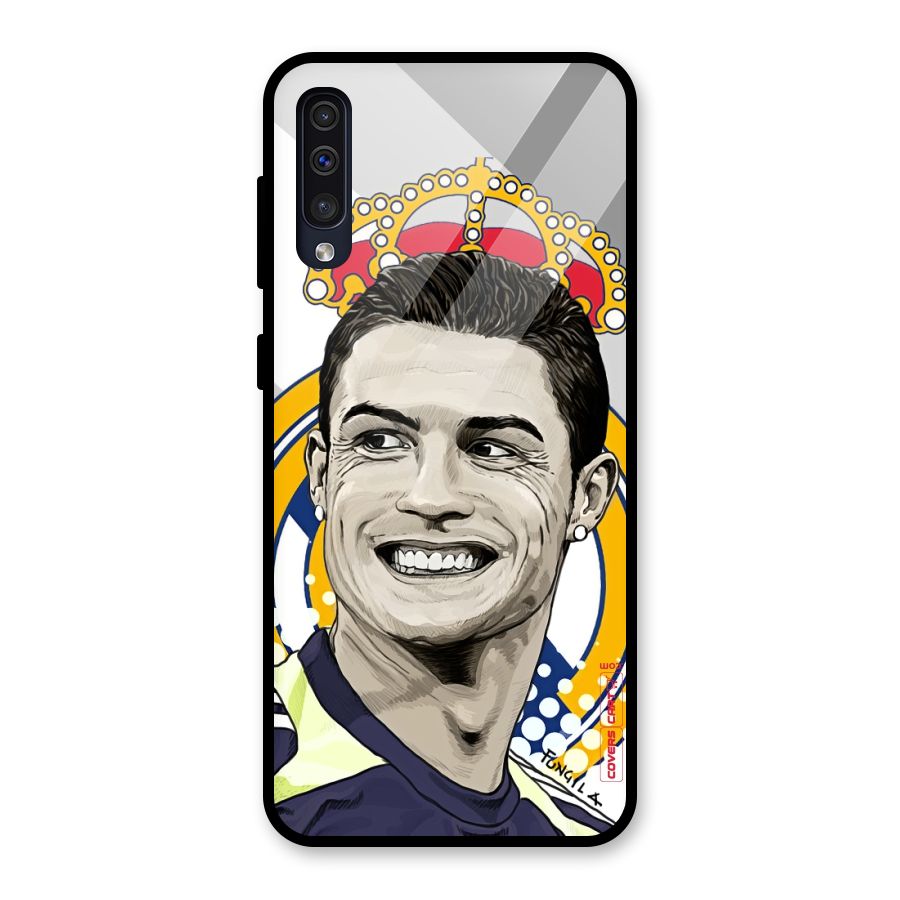 Ronaldo Madrid King Glass Back Case for Galaxy A30s