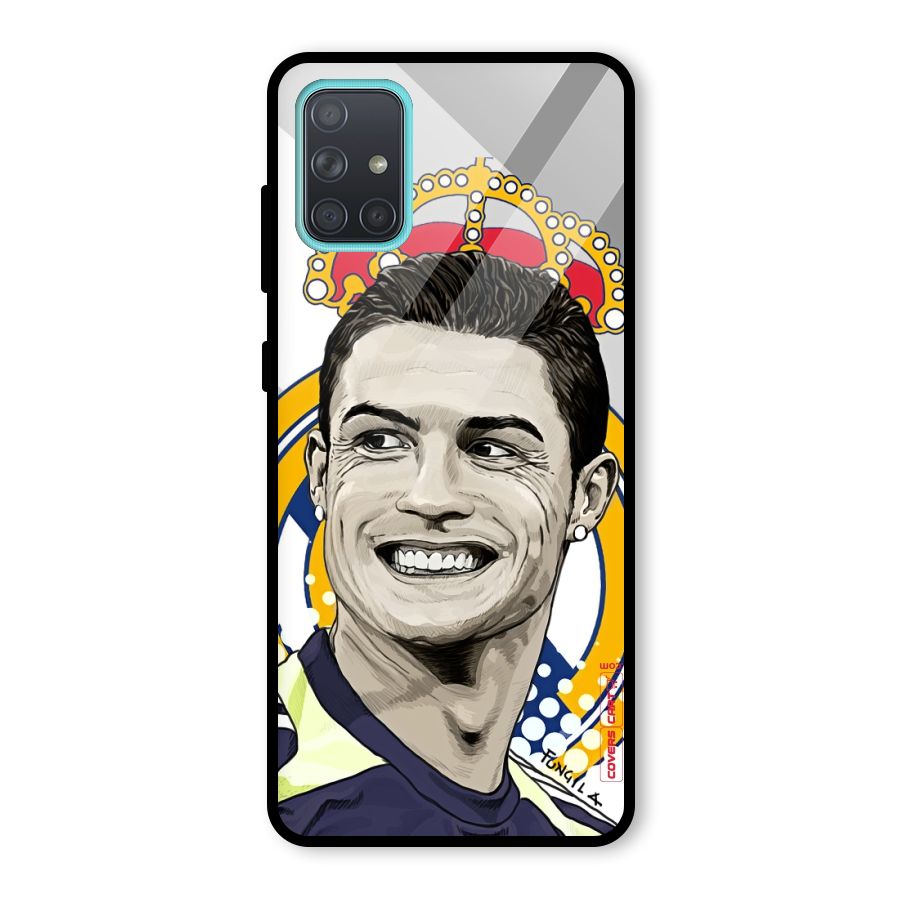 Ronaldo Madrid King Glass Back Case for Galaxy A71