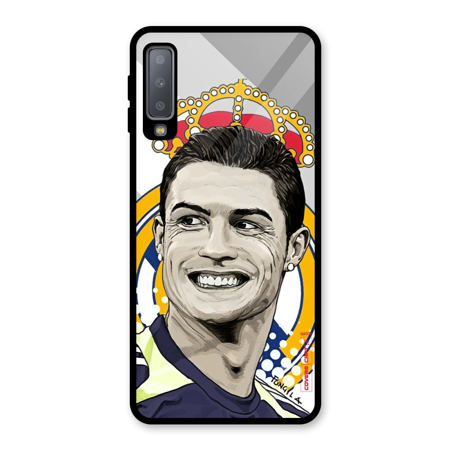 Ronaldo Madrid King Glass Back Case for Galaxy A7 (2018)