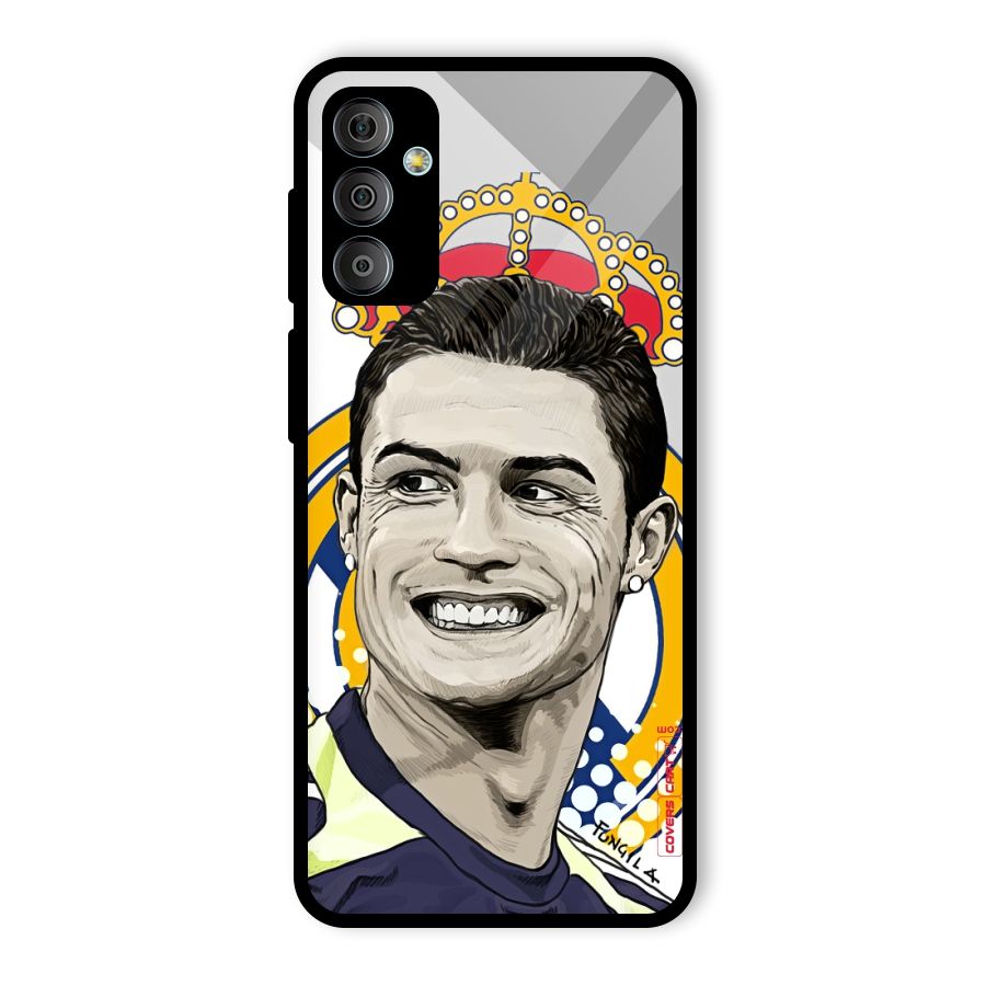 Ronaldo Madrid King Glass Back Case for Galaxy F23