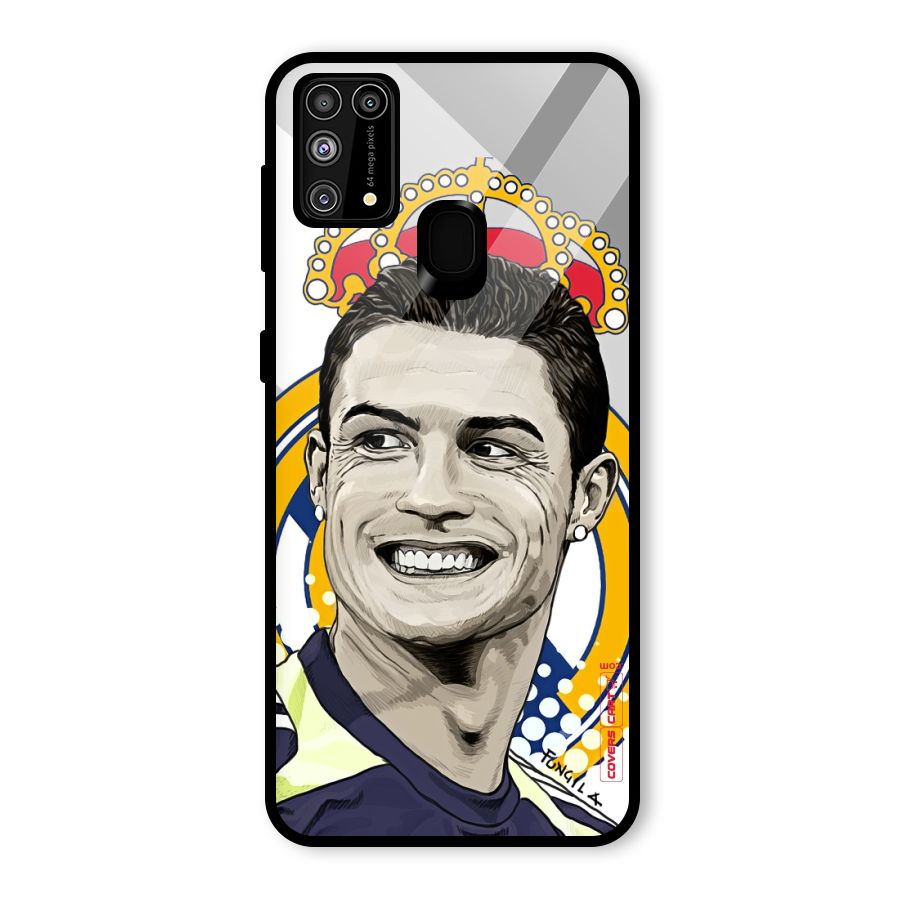 Ronaldo Madrid King Glass Back Case for Galaxy F41