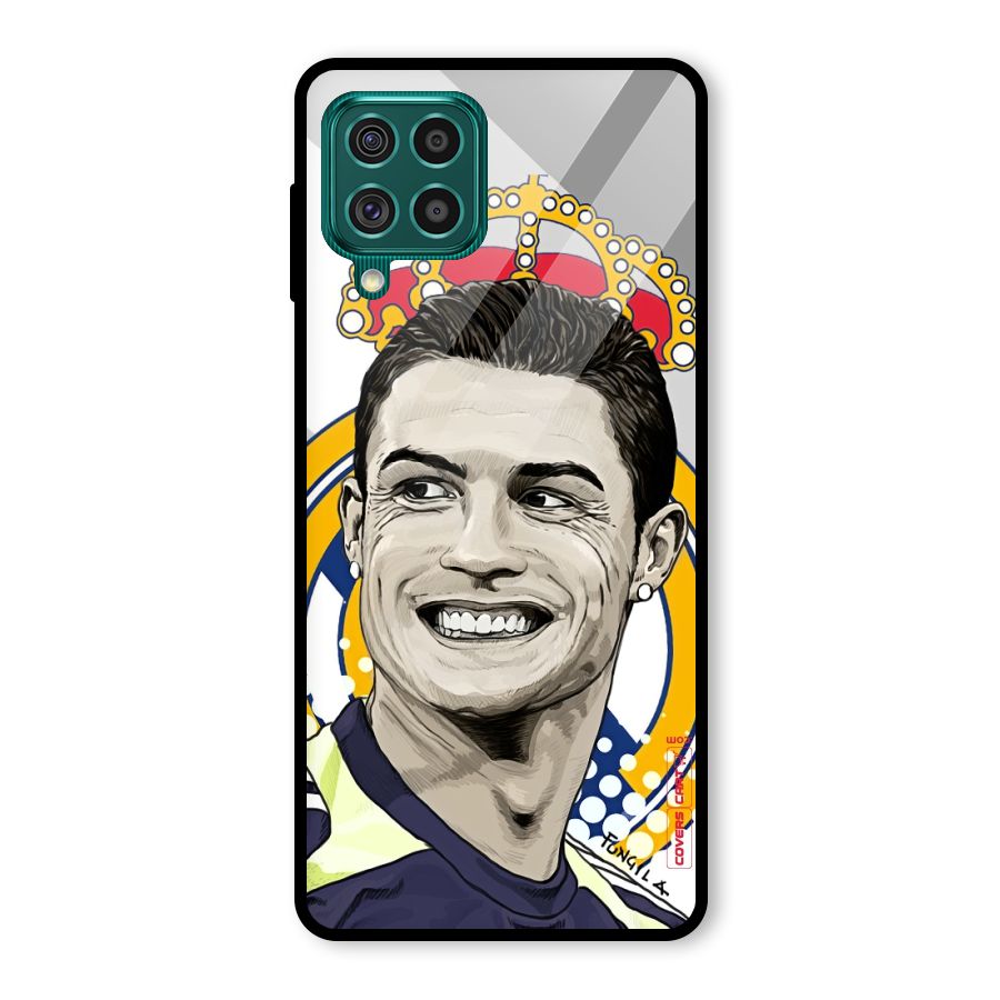 Ronaldo Madrid King Glass Back Case for Galaxy F62