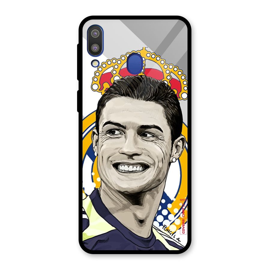 Ronaldo Madrid King Glass Back Case for Galaxy M20