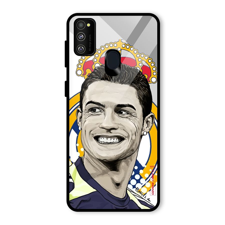 Ronaldo Madrid King Glass Back Case for Galaxy M30s