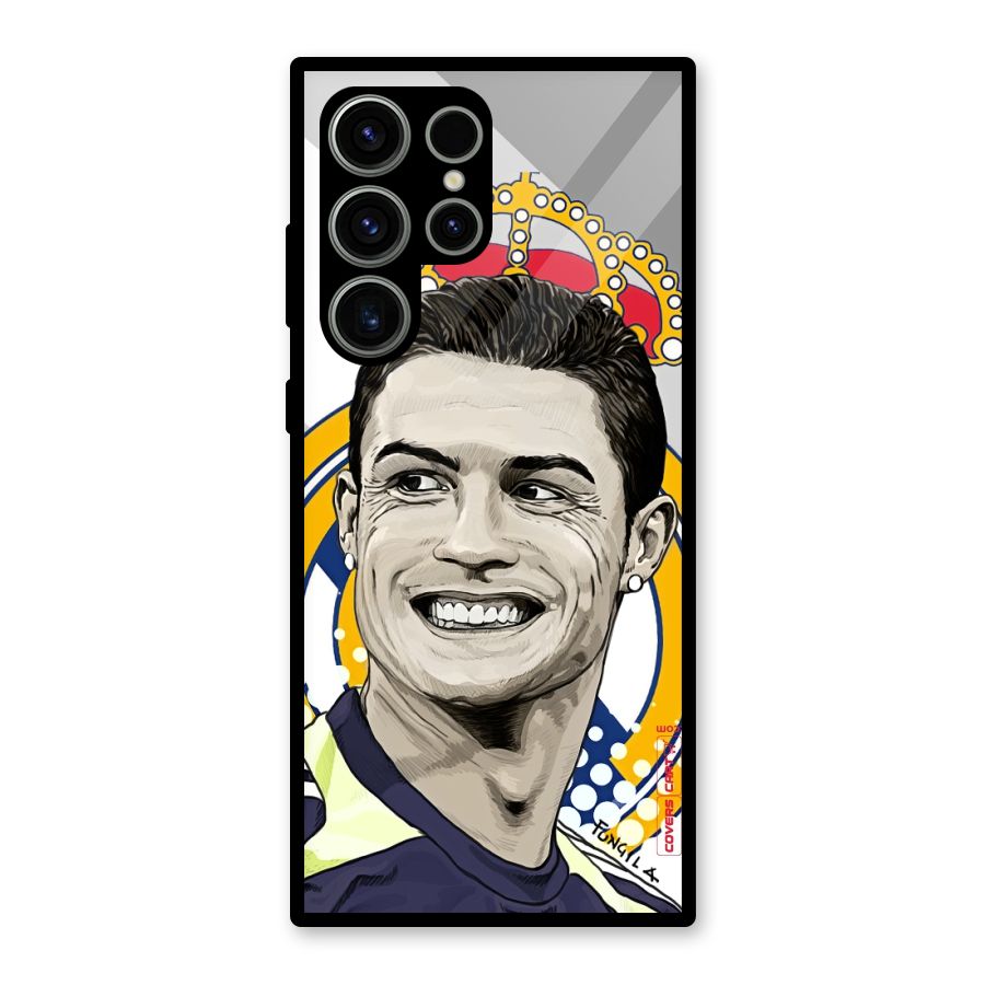 Ronaldo Madrid King Glass Back Case for Galaxy S23 Ultra