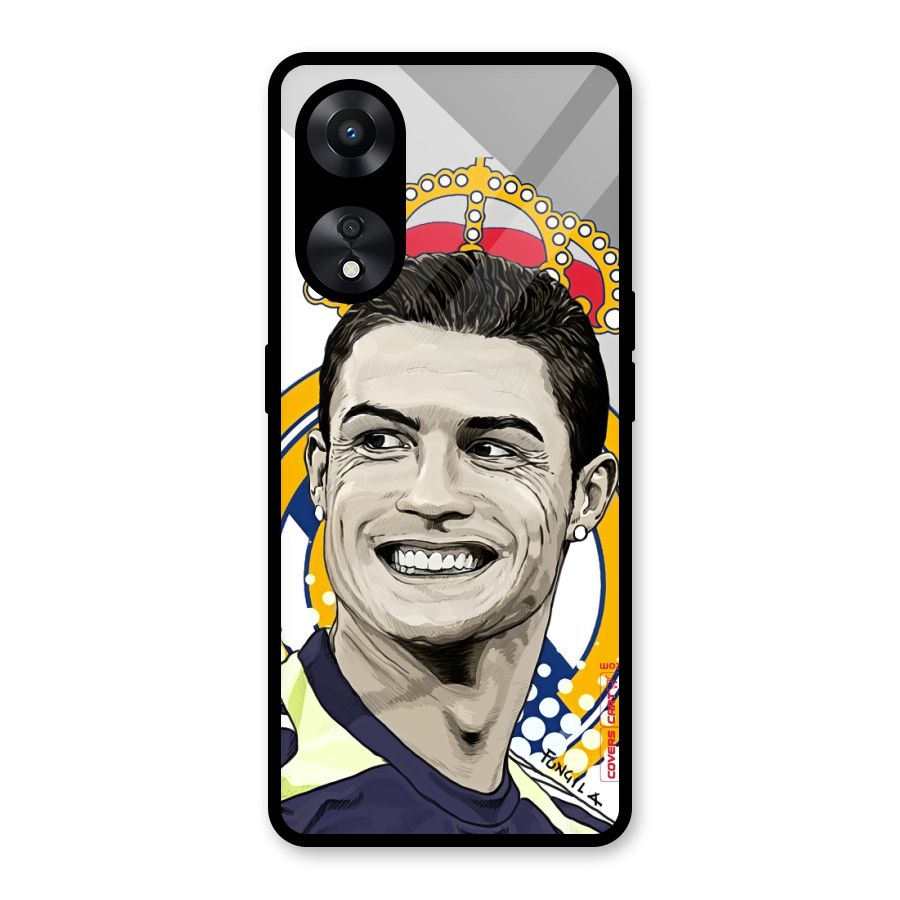 Ronaldo Madrid King Glass Back Case for Oppo A78