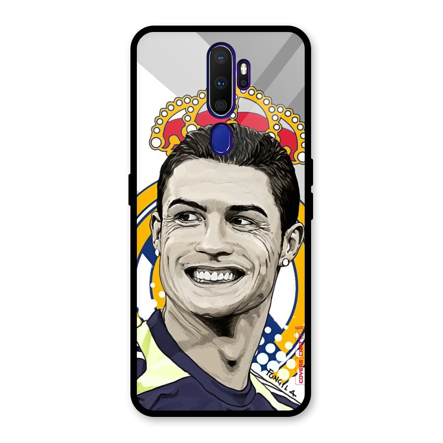 Ronaldo Madrid King Glass Back Case for Oppo A9 (2020)