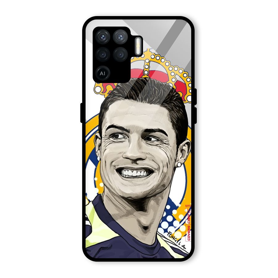Ronaldo Madrid King Glass Back Case for Oppo F19 Pro