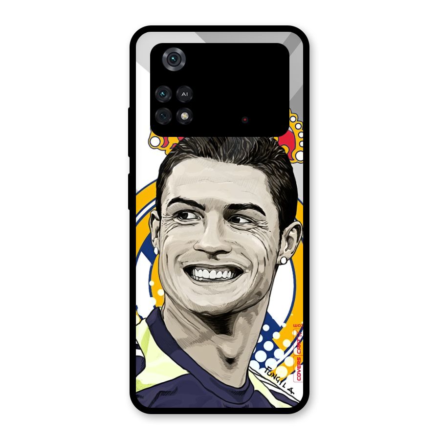 Ronaldo Madrid King Glass Back Case for Poco M4 Pro 4G