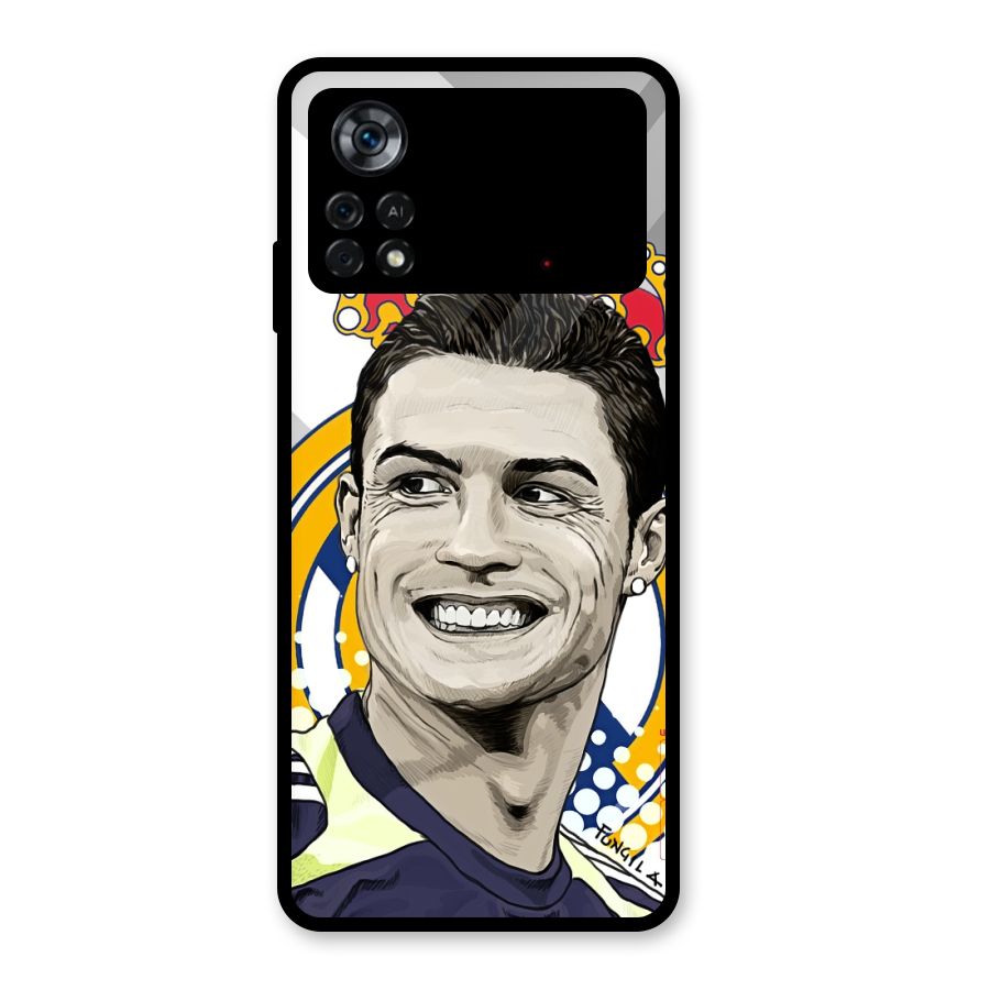Ronaldo Madrid King Glass Back Case for Poco X4 Pro 5G