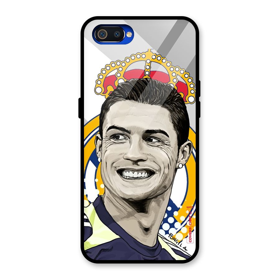 Ronaldo Madrid King Glass Back Case for Realme C2