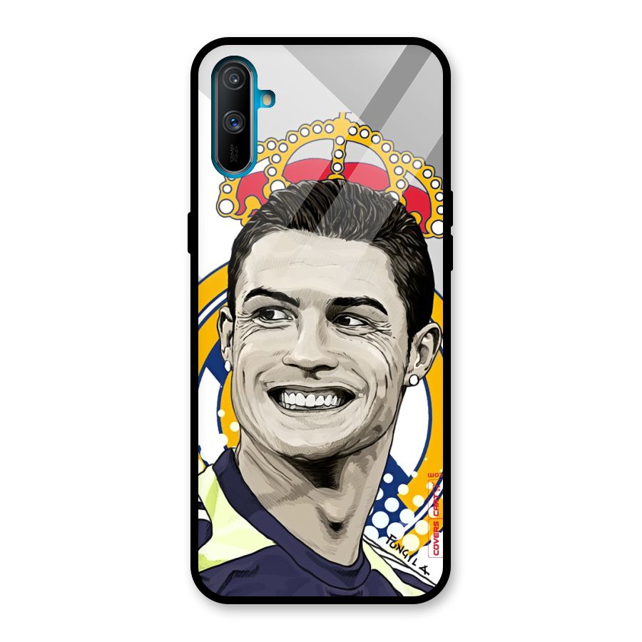 Ronaldo Madrid King Glass Back Case for Realme C3