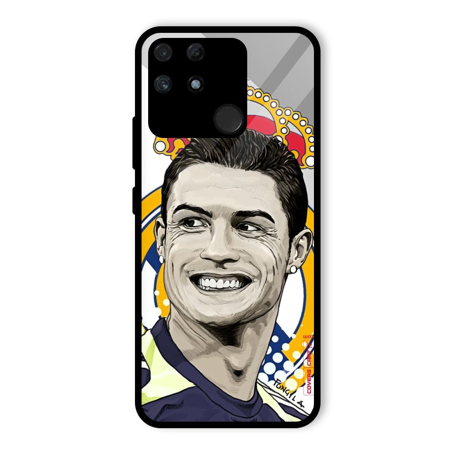 Ronaldo Madrid King Glass Back Case for Realme Narzo 50A