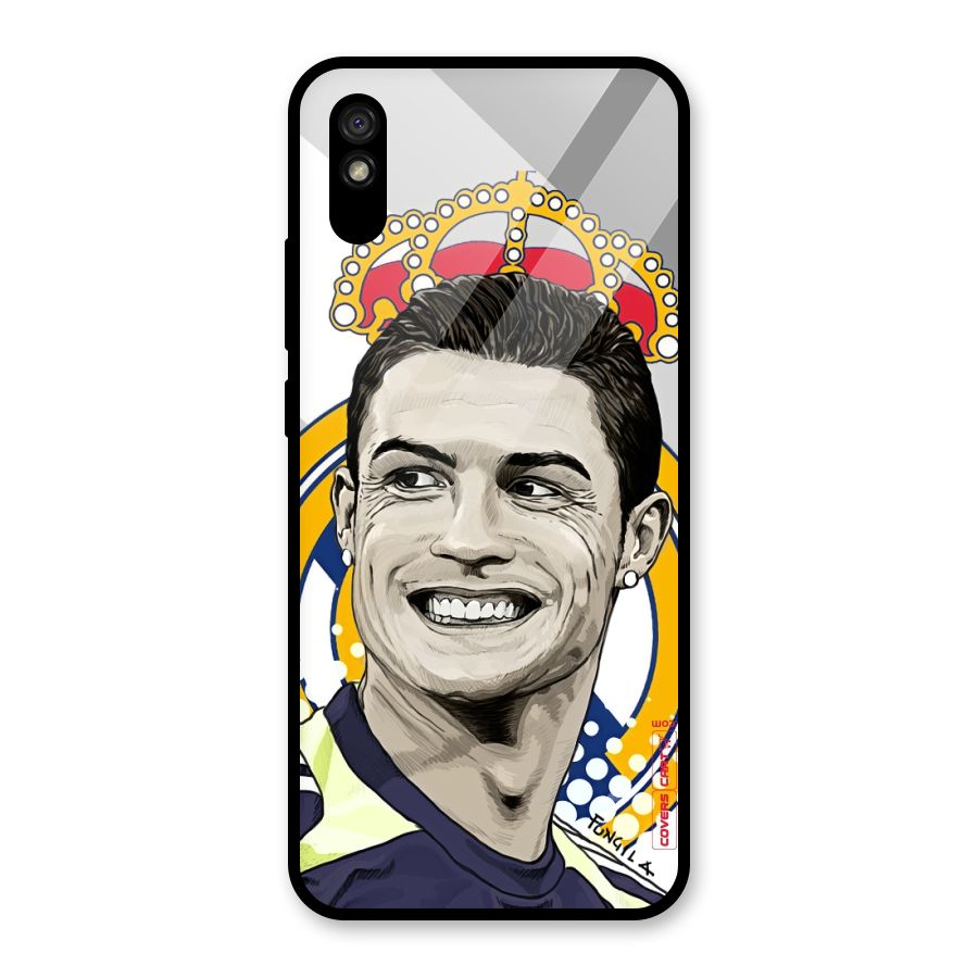 Ronaldo Madrid King Glass Back Case for Redmi 9A
