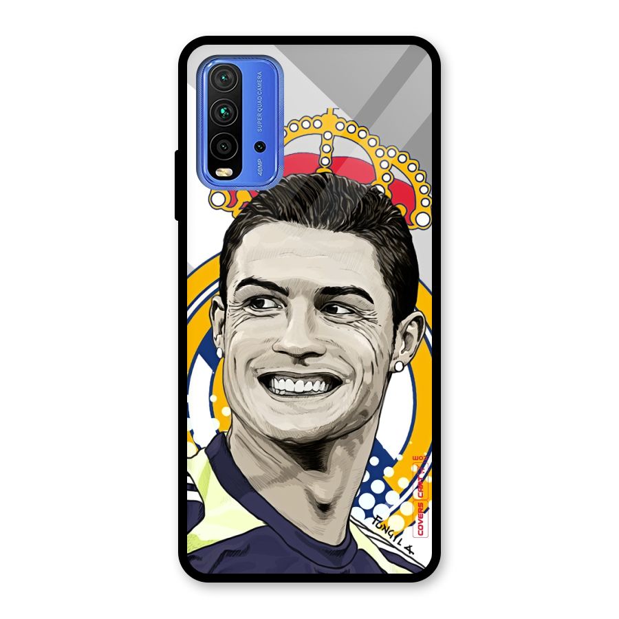 Ronaldo Madrid King Glass Back Case for Redmi 9 Power