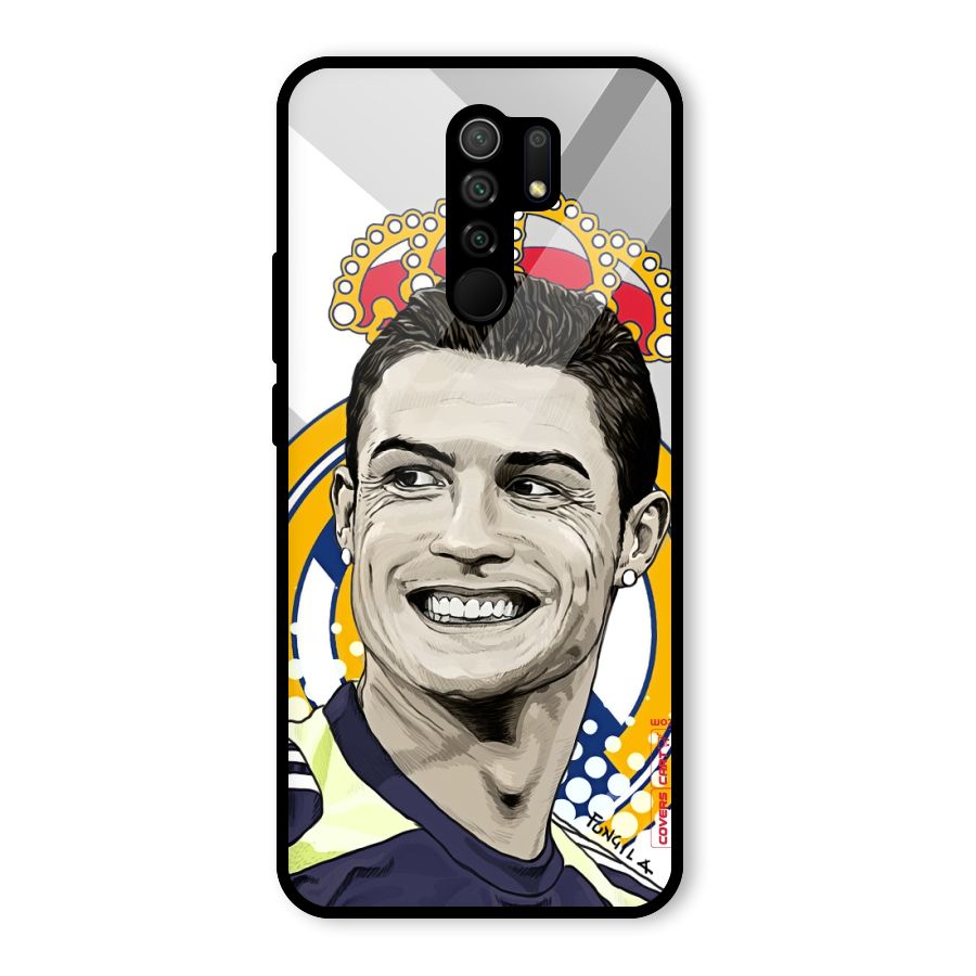 Ronaldo Madrid King Glass Back Case for Redmi 9 Prime