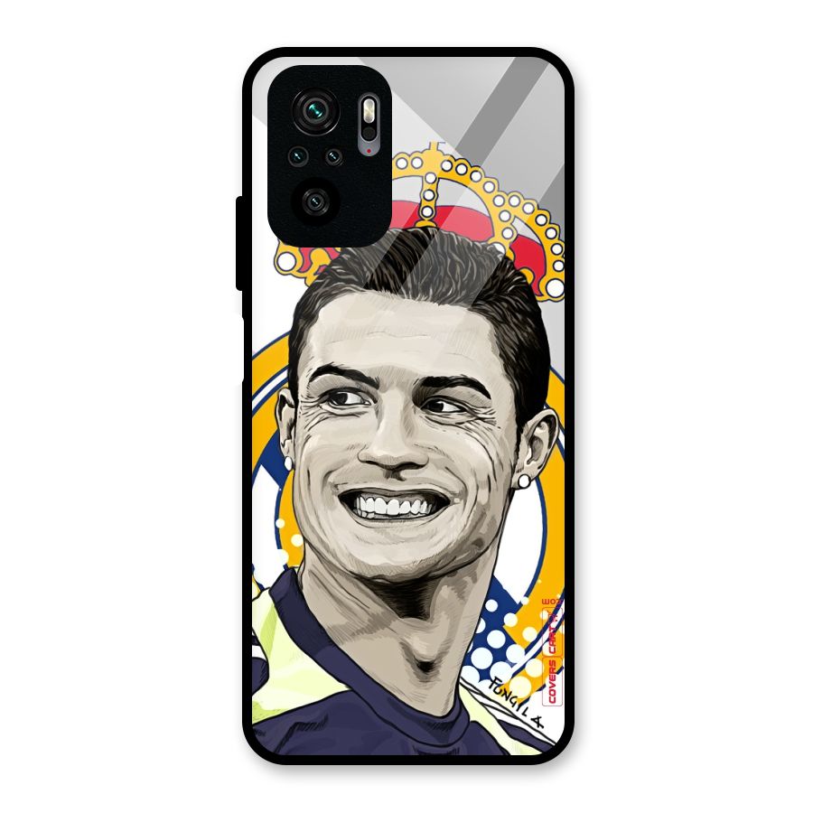 Ronaldo Madrid King Glass Back Case for Redmi Note 10S