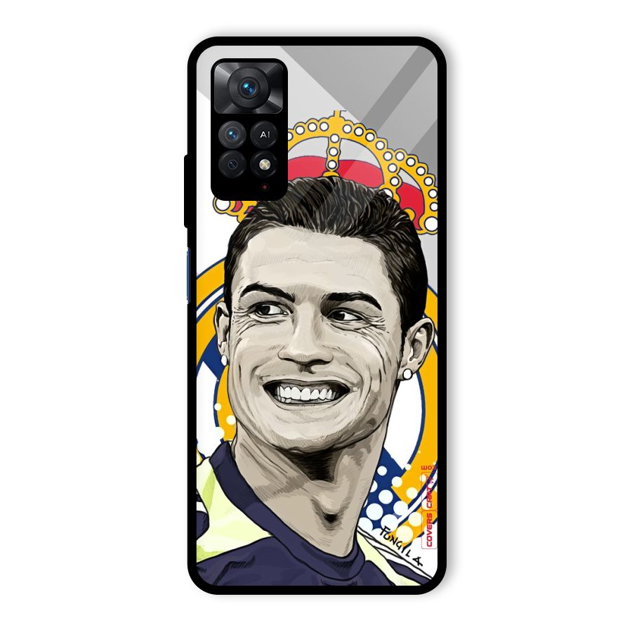 Ronaldo Madrid King Glass Back Case for Redmi Note 11 Pro