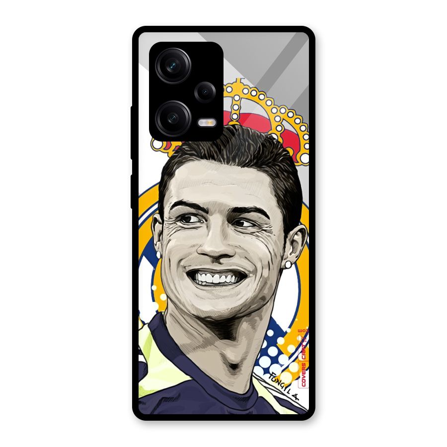 Ronaldo Madrid King Glass Back Case for Redmi Note 12 Pro
