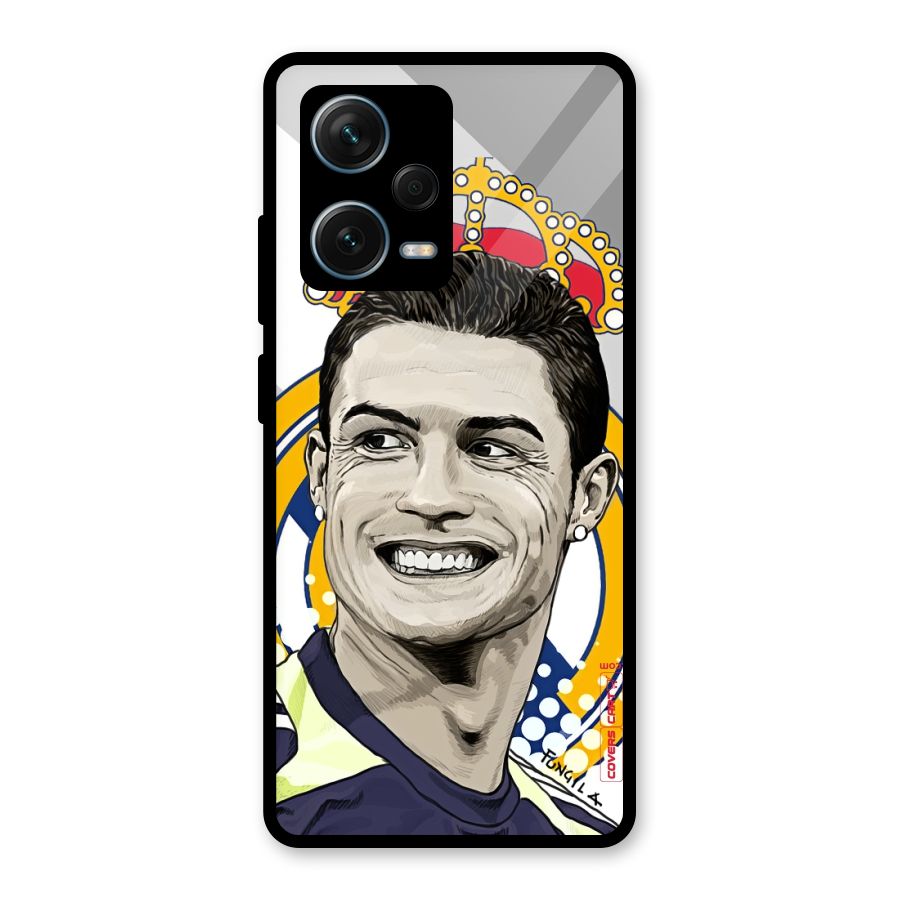 Ronaldo Madrid King Glass Back Case for Redmi Note 12 Pro Plus 5G
