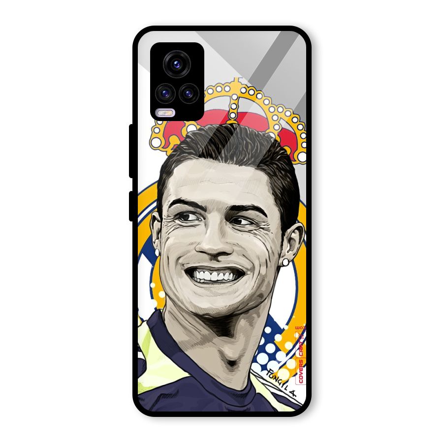 Ronaldo Madrid King Glass Back Case for Vivo V20