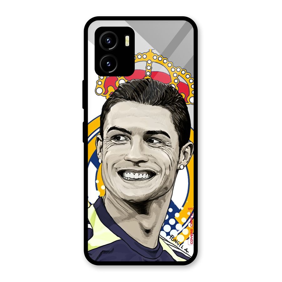 Ronaldo Madrid King Glass Back Case for Vivo Y15s
