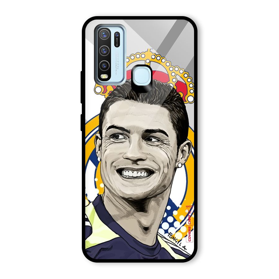 Ronaldo Madrid King Glass Back Case for Vivo Y30