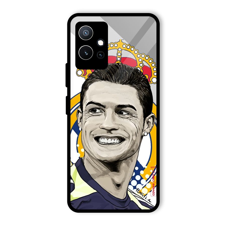 Ronaldo Madrid King Glass Back Case for Vivo Y75 5G