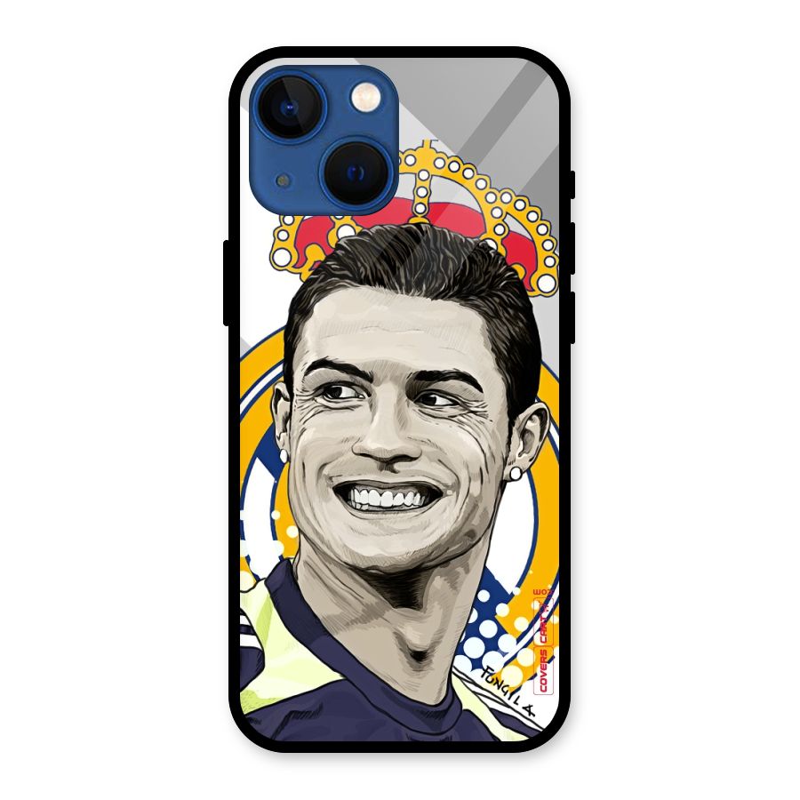 Ronaldo Madrid King Glass Back Case for iPhone 13 Mini