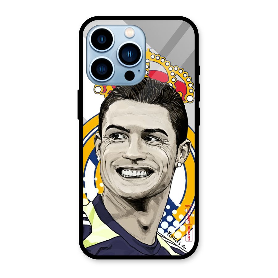 Ronaldo Madrid King Glass Back Case for iPhone 13 Pro