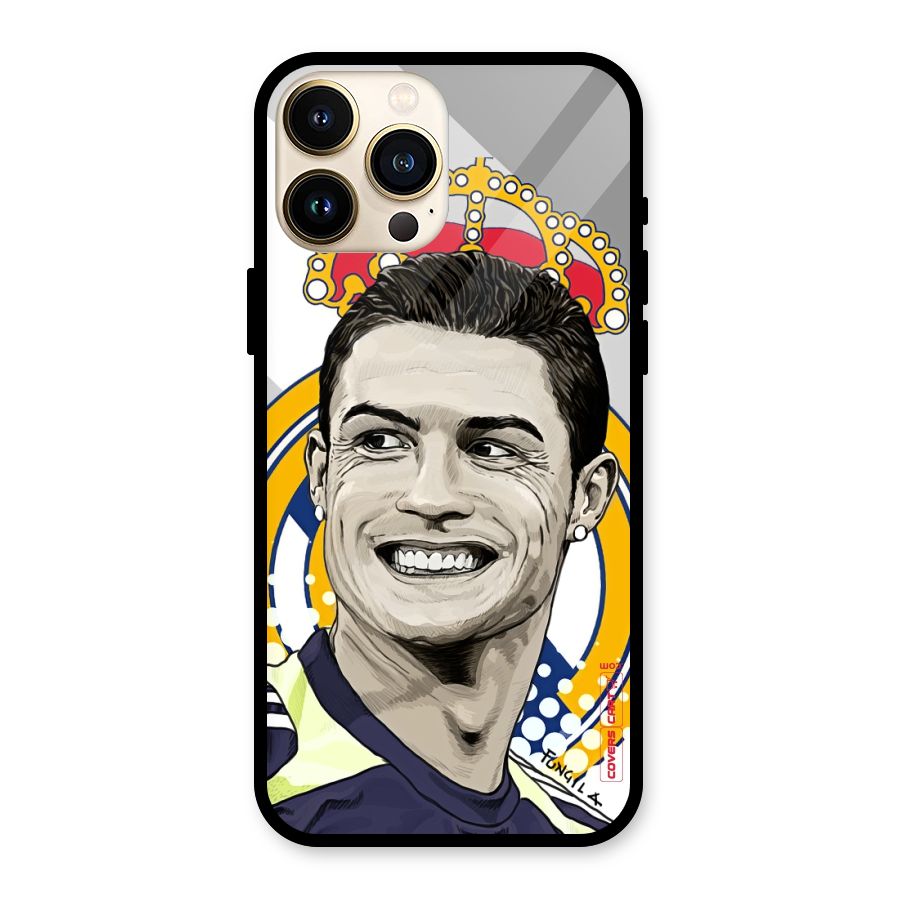 Ronaldo Madrid King Glass Back Case for iPhone 13 Pro Max