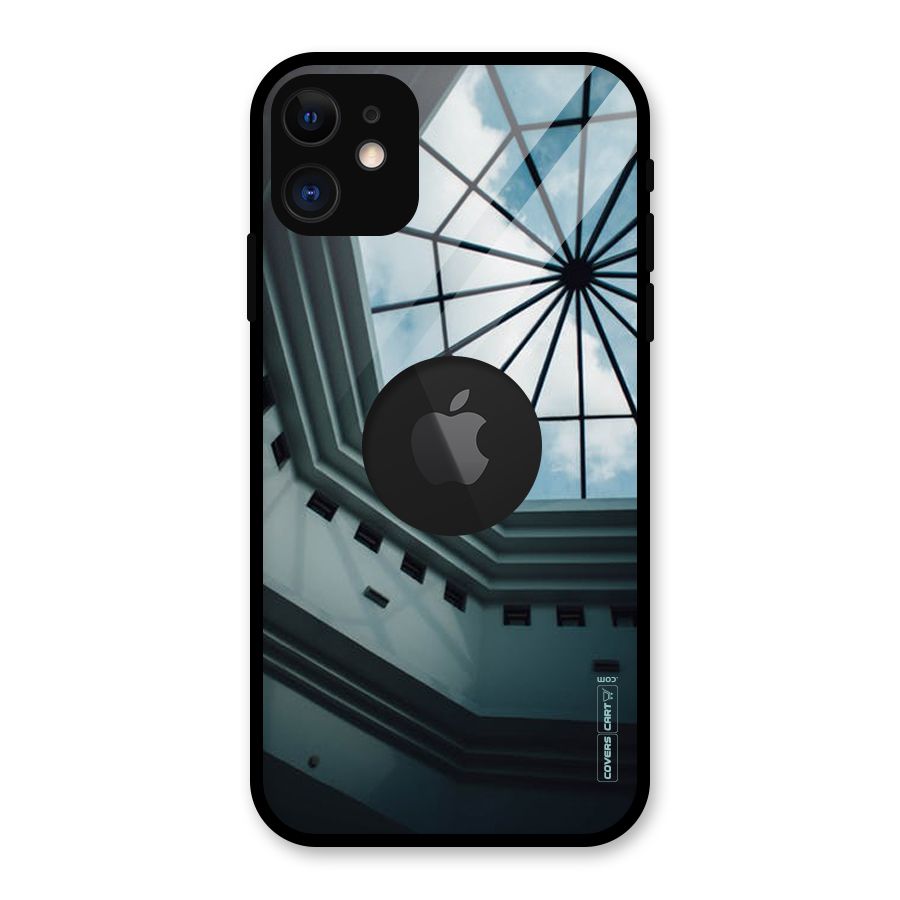 Rooftop Perspective Glass Back Case for iPhone 11 Logo Cut