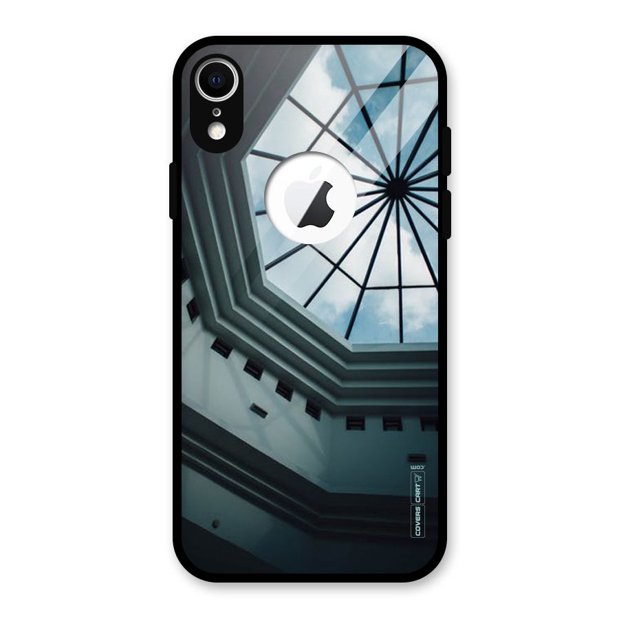 Rooftop Perspective Glass Back Case for iPhone XR Logo Cut