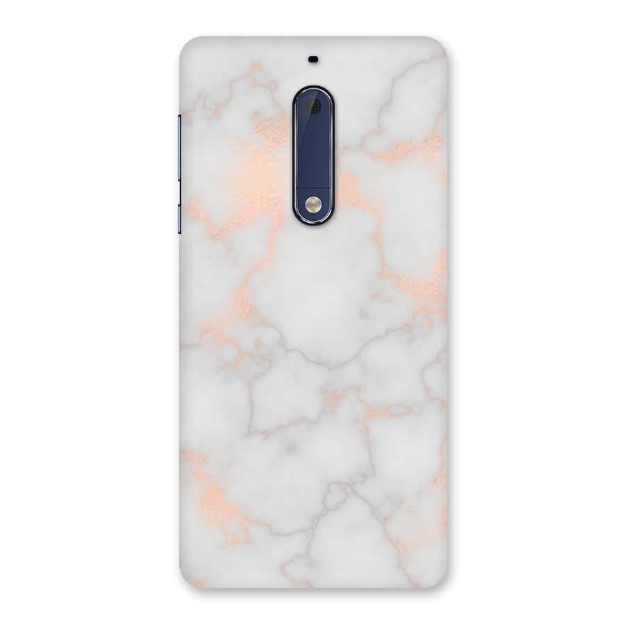 RoseGold Marble Back Case for Nokia 5