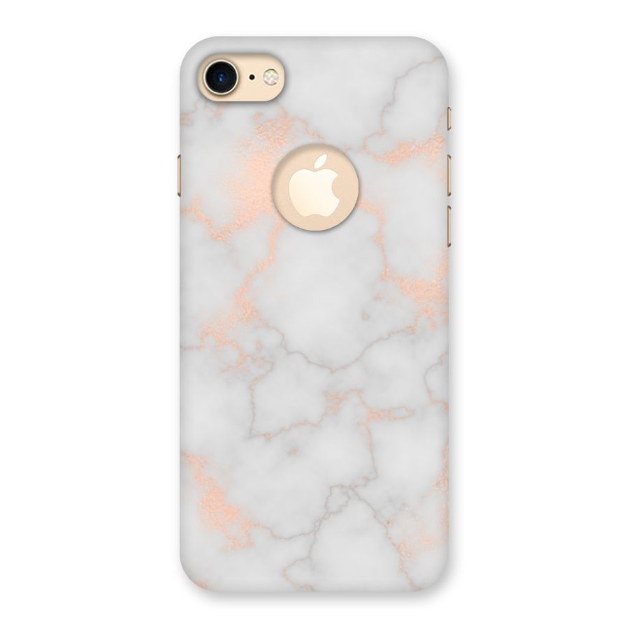RoseGold Marble Back Case for iPhone 7 Logo Cut