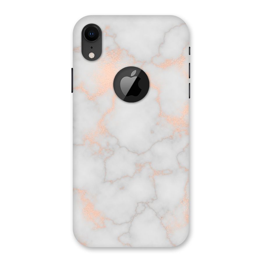 RoseGold Marble Back Case for iPhone XR Logo Cut
