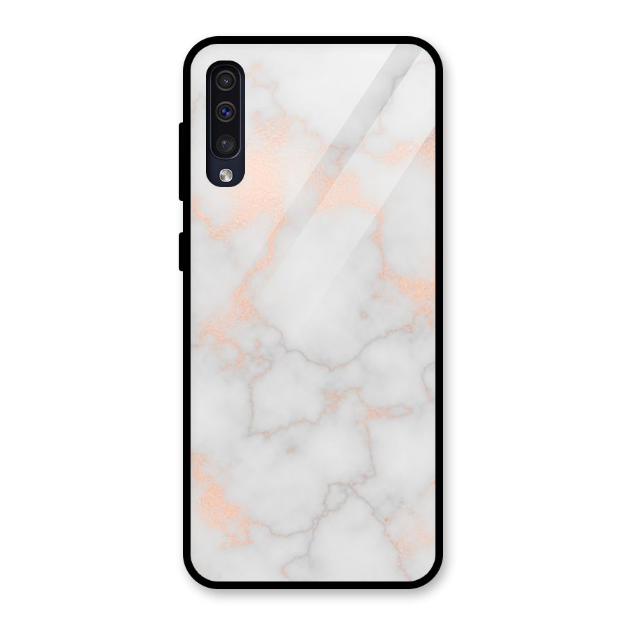 RoseGold Marble Glass Back Case for Galaxy A50