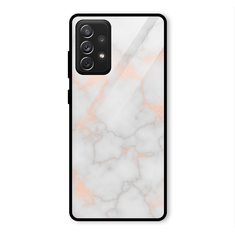 RoseGold Marble Glass Back Case for Galaxy A72