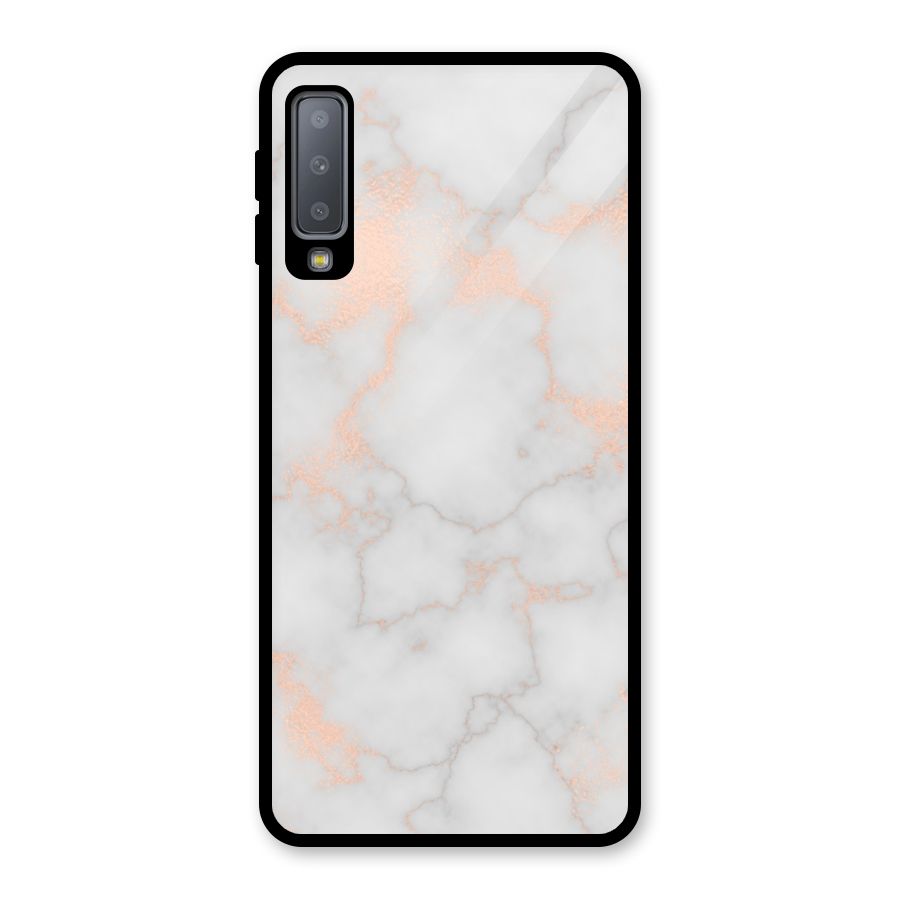 RoseGold Marble Glass Back Case for Galaxy A7 (2018)