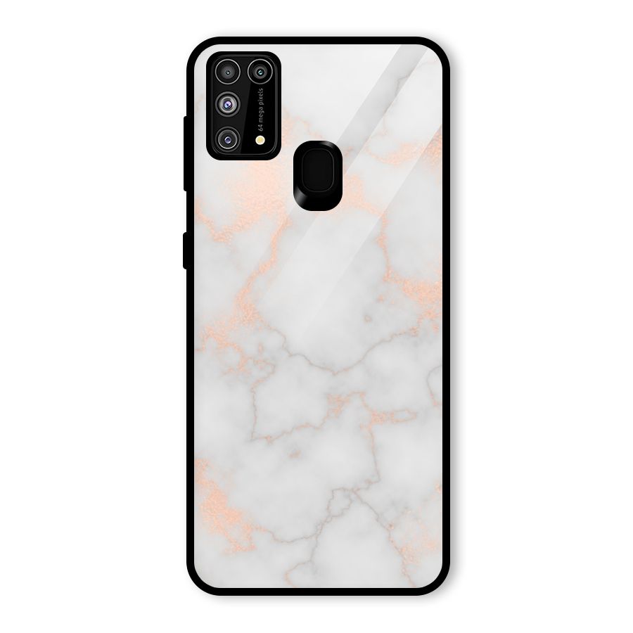 RoseGold Marble Glass Back Case for Galaxy F41