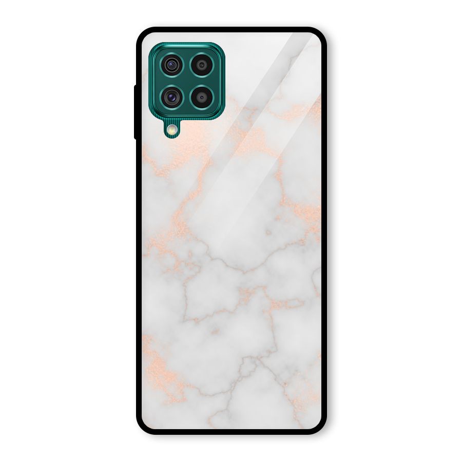 RoseGold Marble Glass Back Case for Galaxy F62