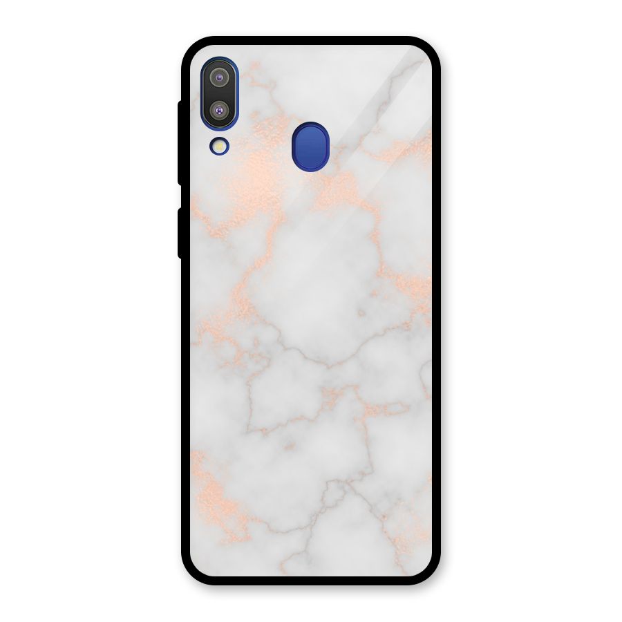 RoseGold Marble Glass Back Case for Galaxy M20