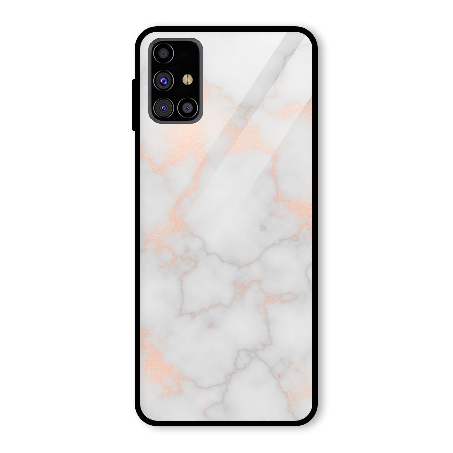 RoseGold Marble Glass Back Case for Galaxy M31s