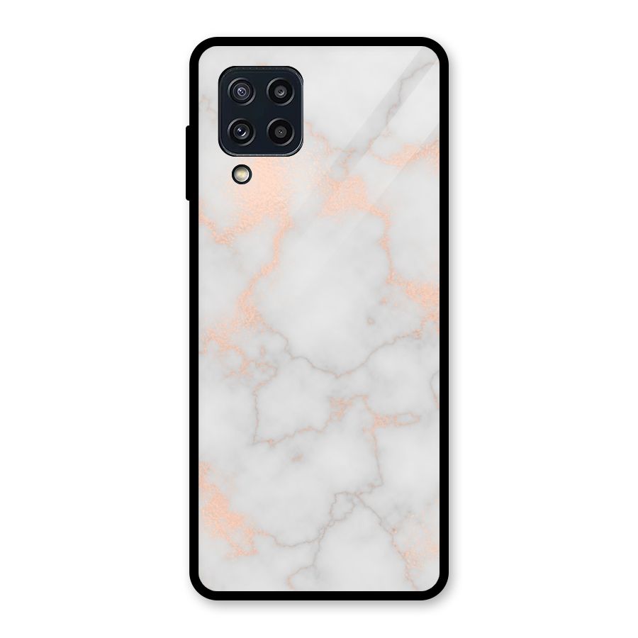 RoseGold Marble Glass Back Case for Galaxy M32