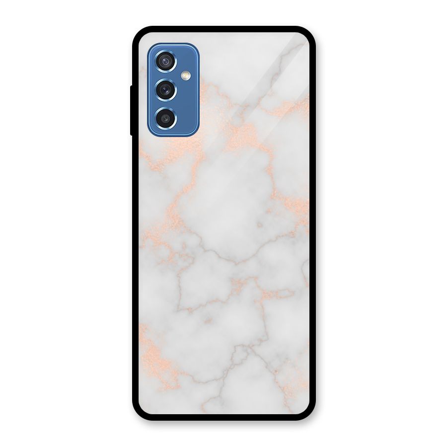 RoseGold Marble Glass Back Case for Galaxy M52 5G