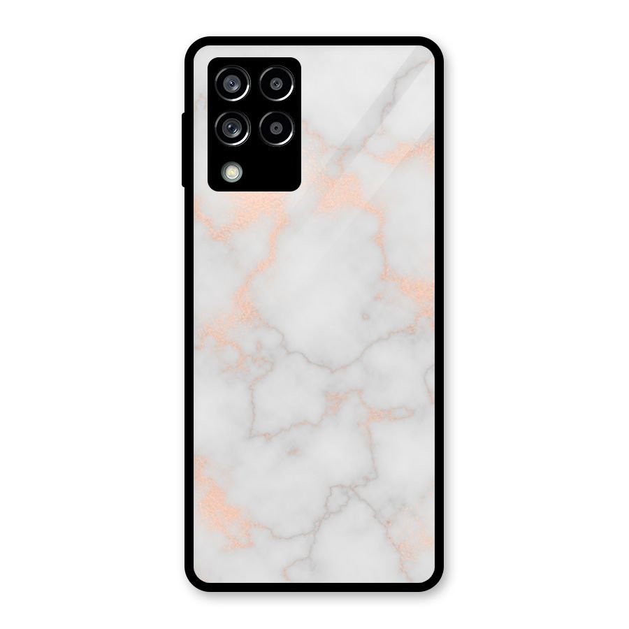 RoseGold Marble Glass Back Case for Galaxy M53 5G