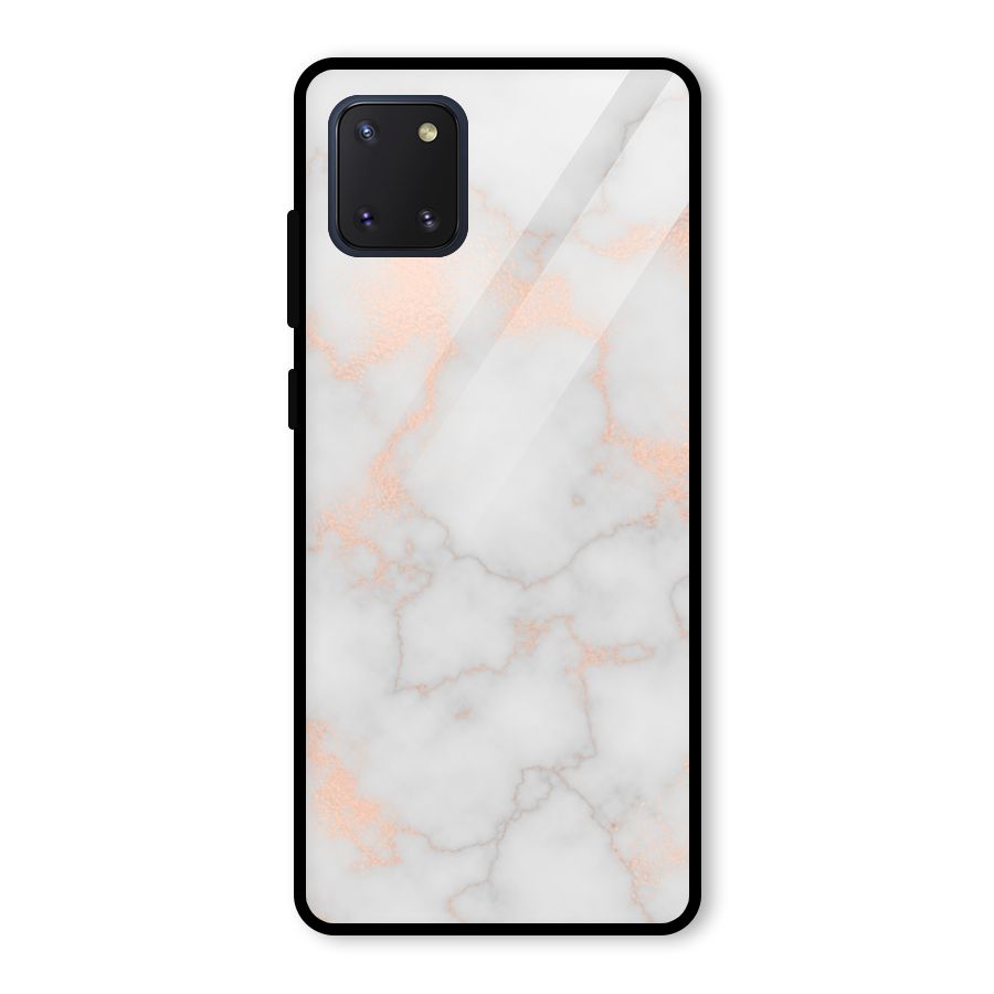 RoseGold Marble Glass Back Case for Galaxy Note 10 Lite