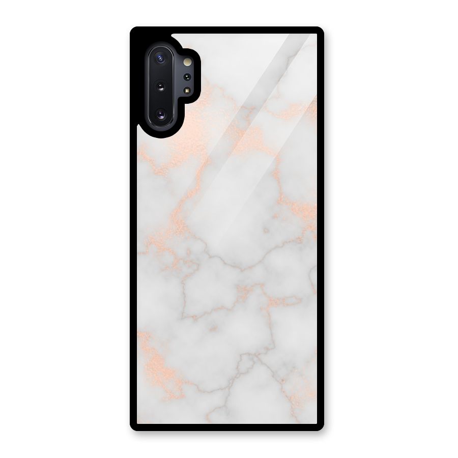 RoseGold Marble Glass Back Case for Galaxy Note 10 Plus