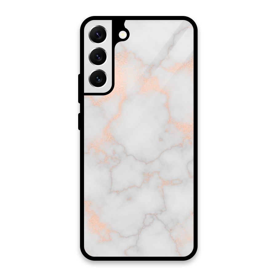RoseGold Marble Glass Back Case for Galaxy S22 Plus 5G